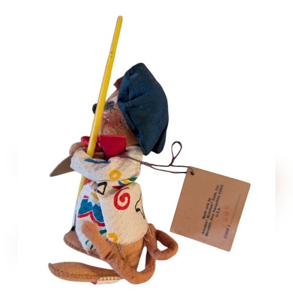 Vintage 1990 Annalee Thorndike Painter Artist Mouse Palette Brush & String TAG‎ - Picture 7 of 10